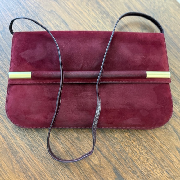 Charles Jourdan Handbags - Vintage Charles Bourdan Burgundy Clutch